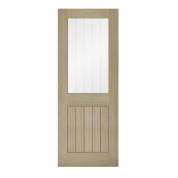 Light Grey Belize 1 Light Glazed Pre-Finished Internal Door Wooden Timber